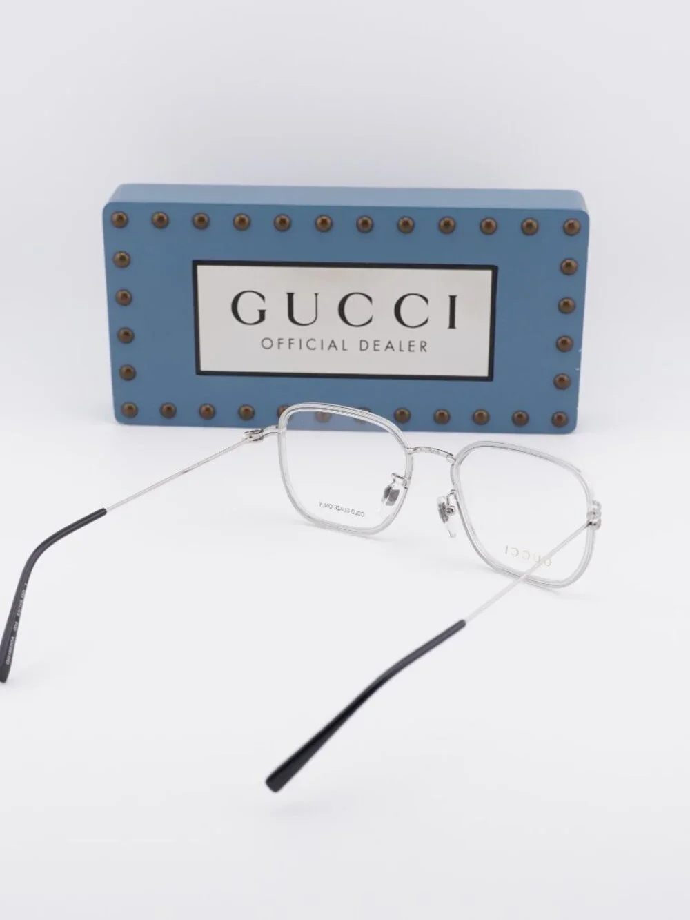 Gucci GG1852OA 004 Square Eyeglasses 53mm - Grey / Silver